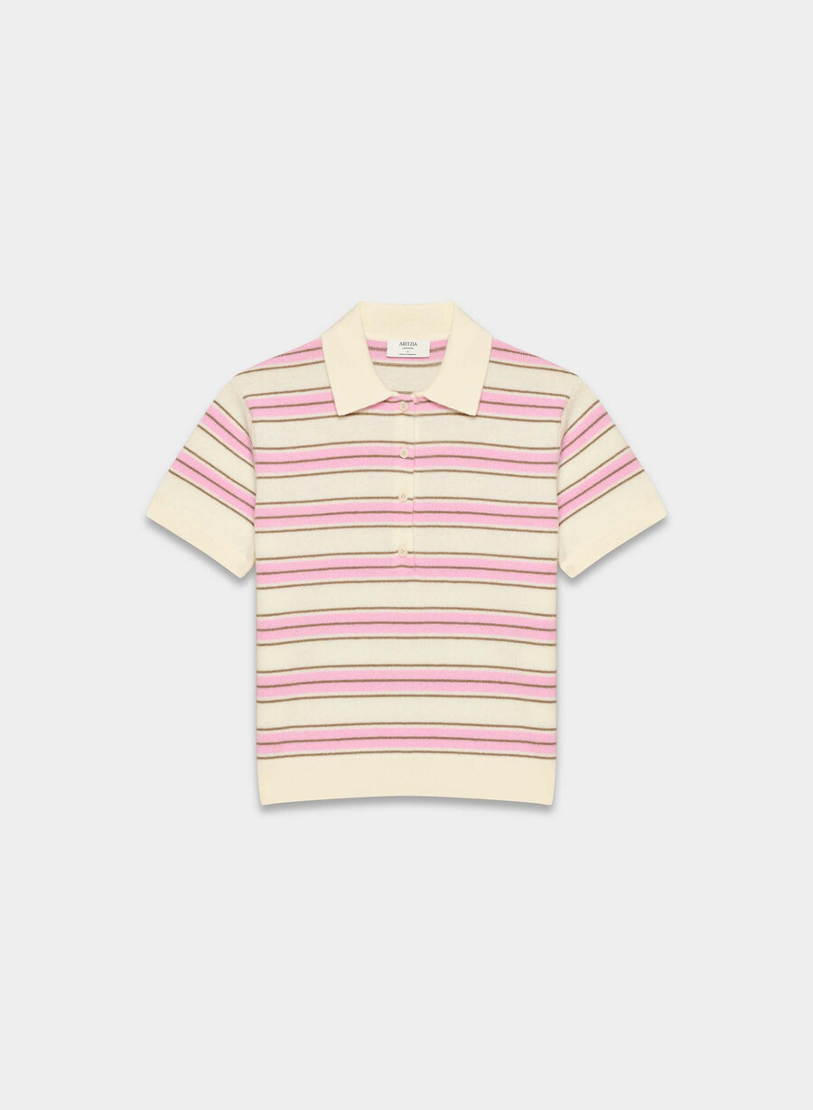bare cashmere cellini polo sweater lght brch jlybn pnk