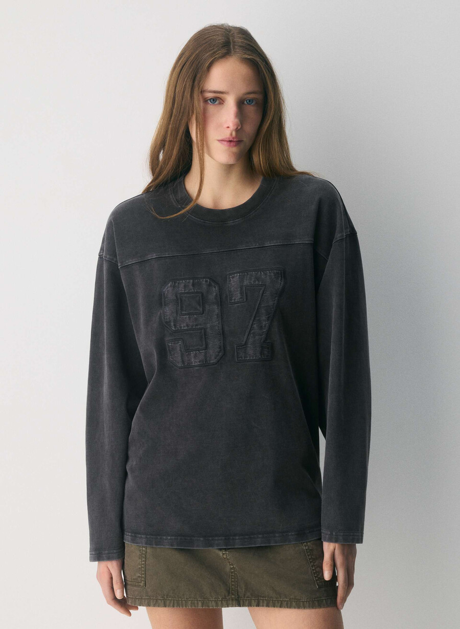 mighty cotton ramos langarmshirt lived-in schwarzblau