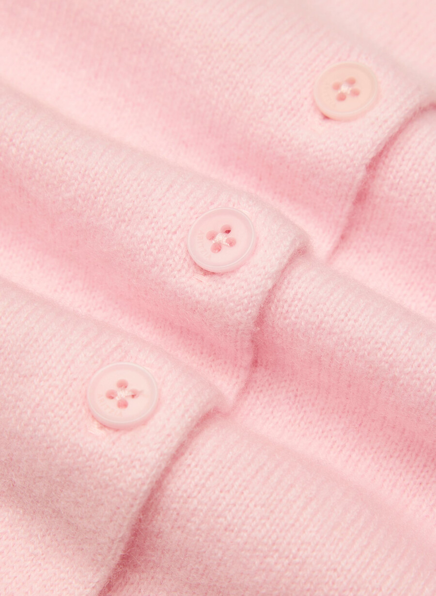 bare cashmere kurzarm-cardigan mit rundhalsausschnitt villa pink