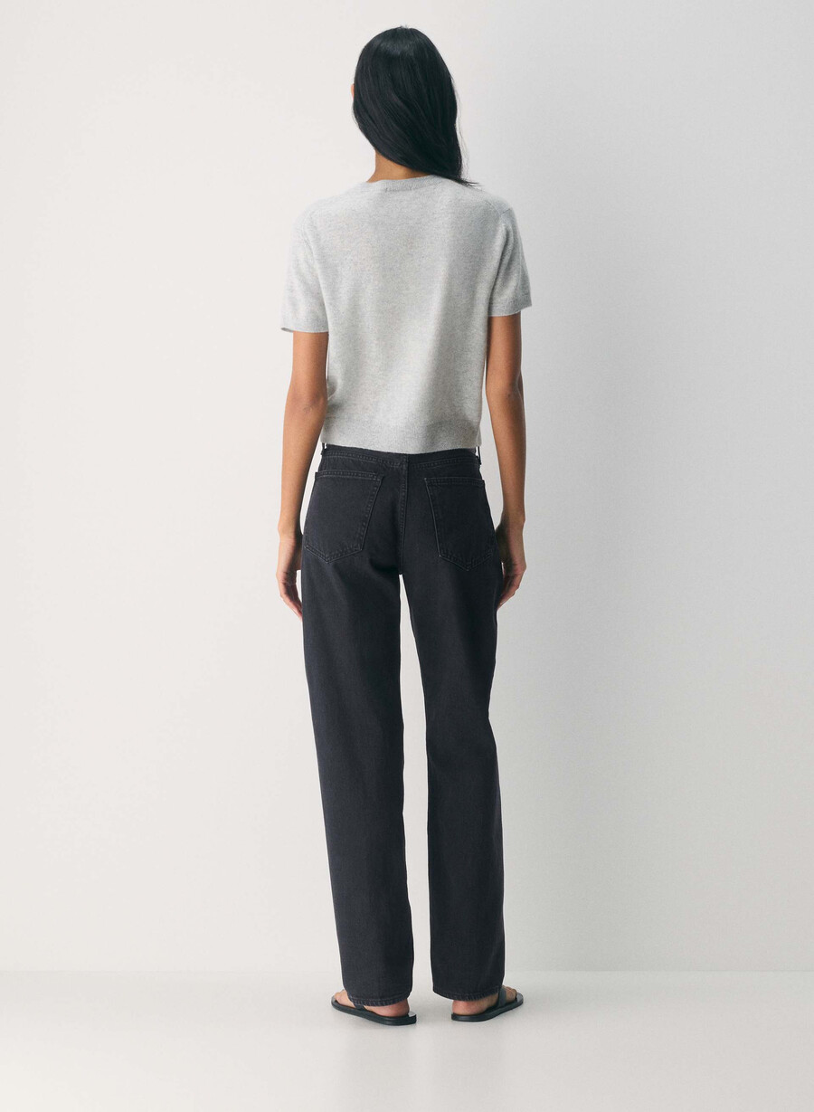 bare cashmere kurzarm-cardigan mit rundhalsausschnitt lmndhthr fol bwn