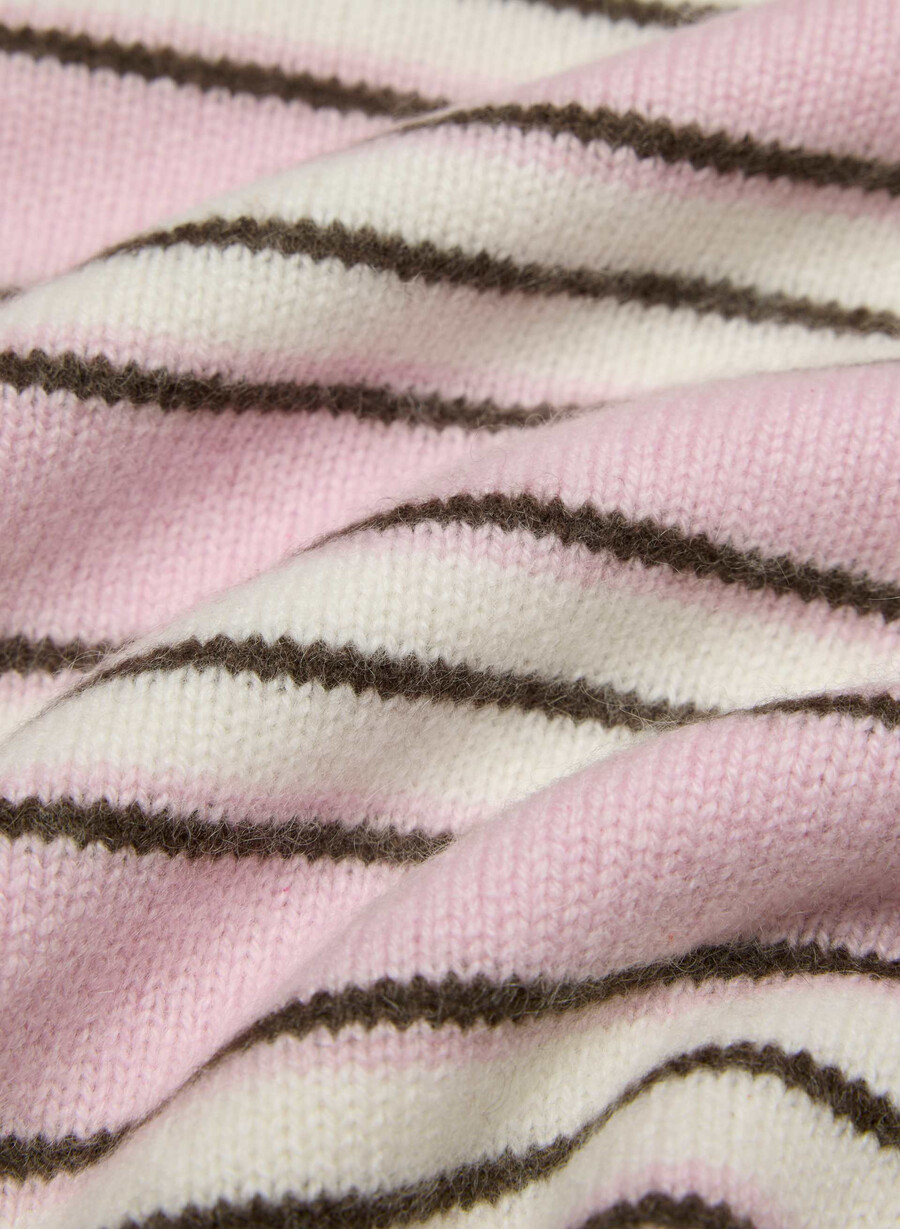 essential cashmere shrunken crew sweater dty pnkwhper w