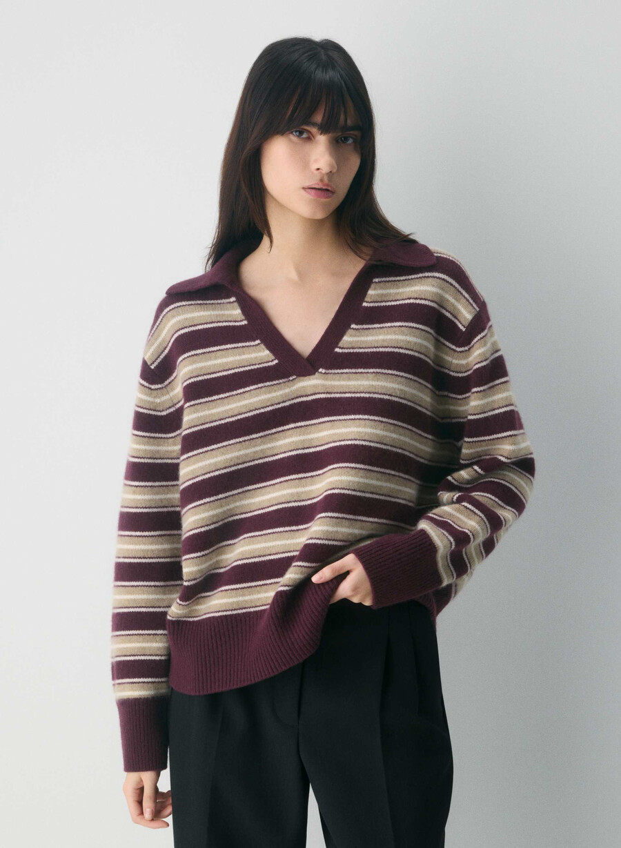 oversized polo-pullover aus weichem kaschmir whsp weiss rch m br