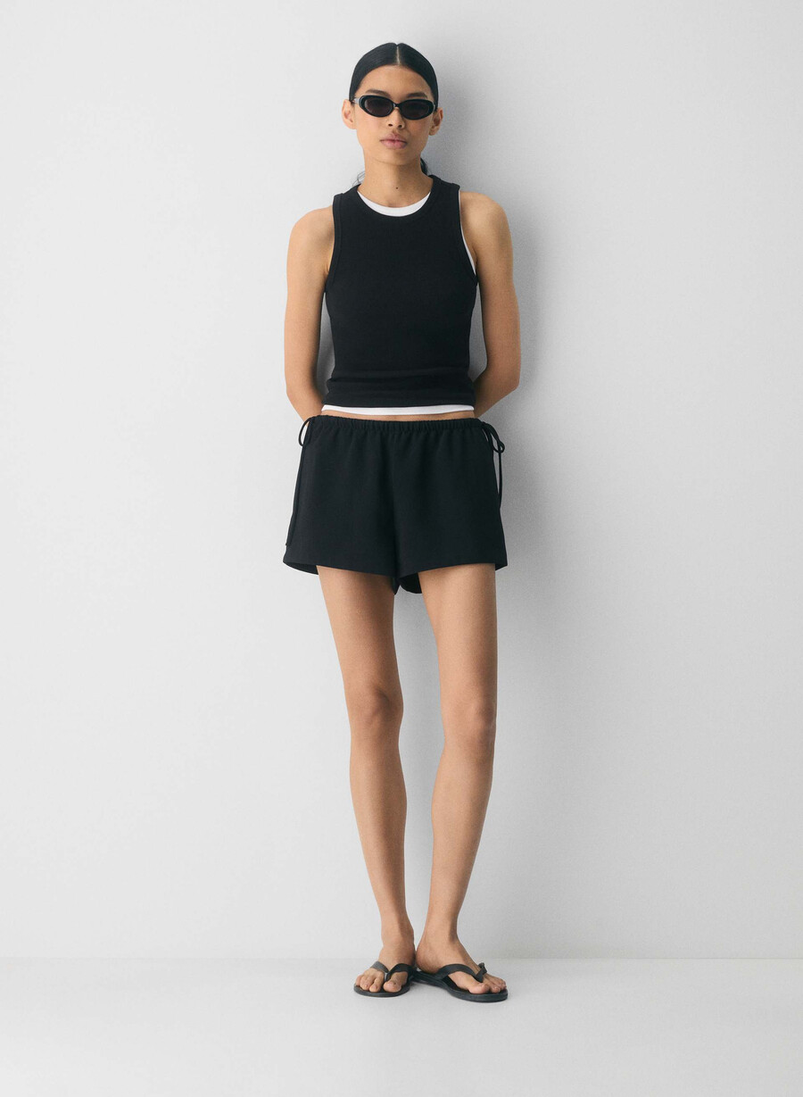 artisan short - crepette schwarz