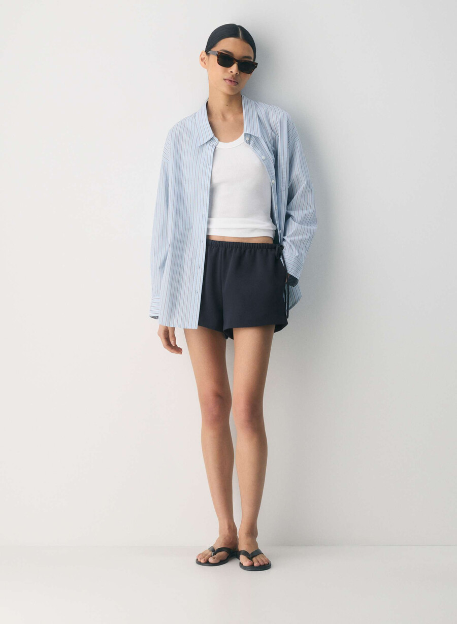 artisan short - crepette dunkelblau