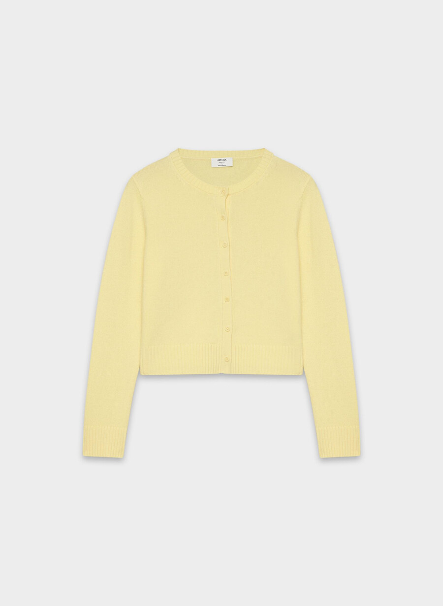 essential cashmere acme cardigan lemonade