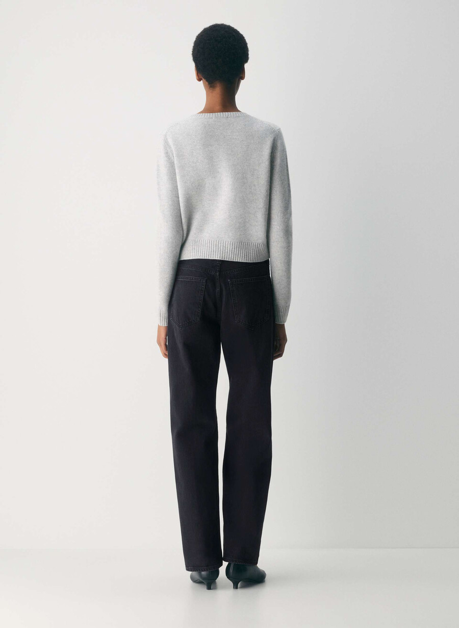 essential cashmere acme cardigan heather chrome