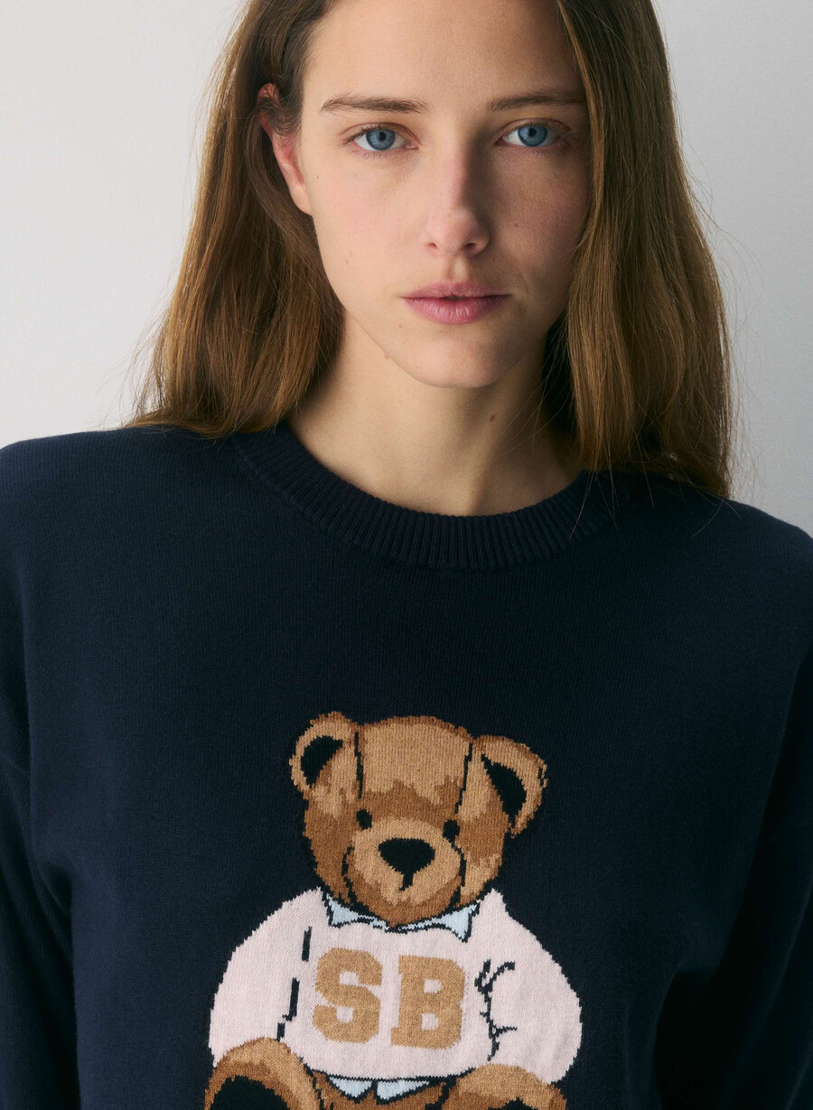 cotton charm prep icon sweater ttl eclps teddy bea