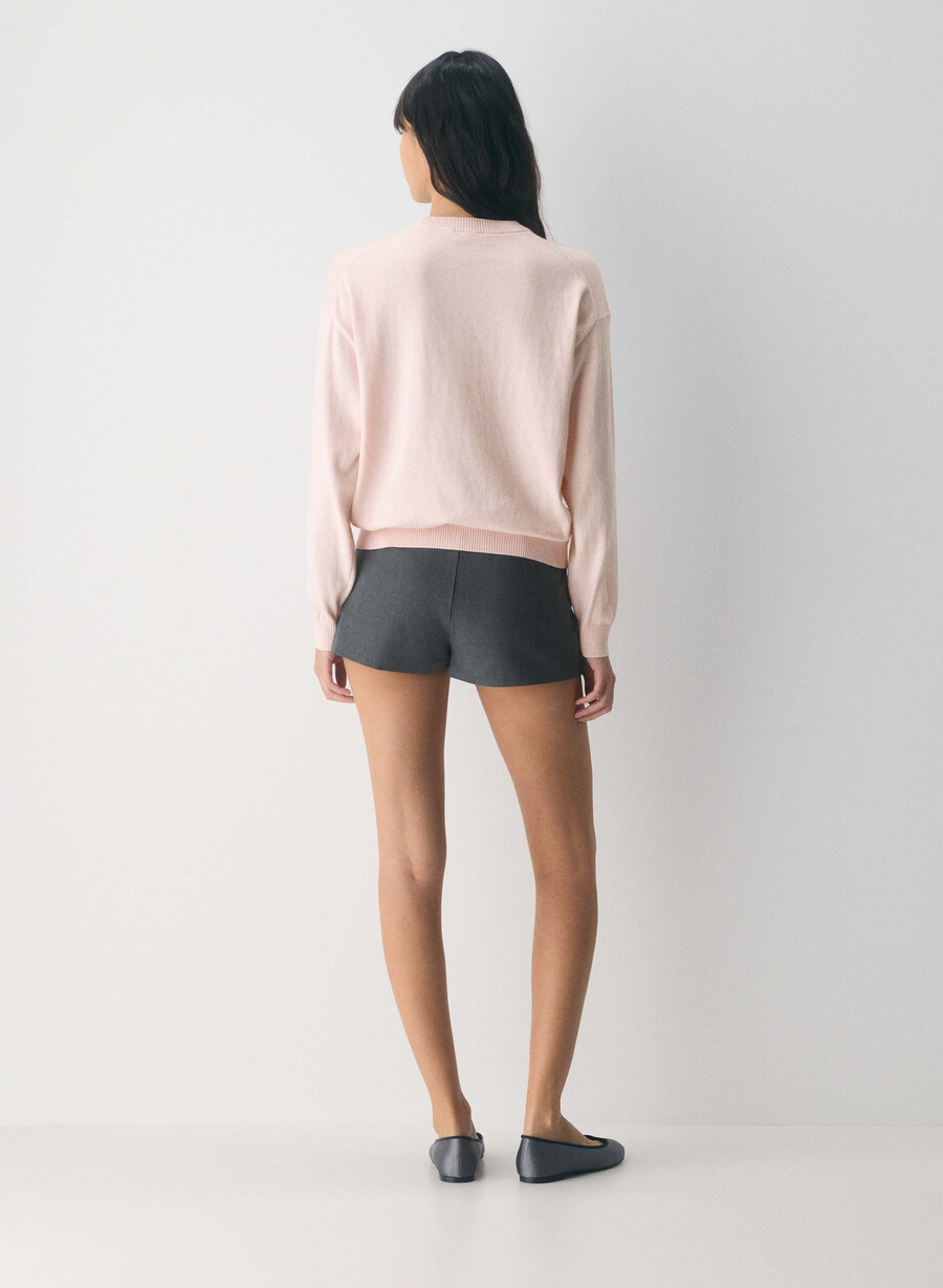 cotton charm prep icon pullover in zartem rosa teddybär