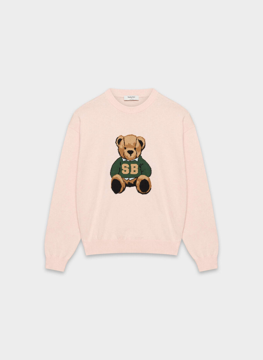 cotton charm prep icon pullover in zartem rosa teddybär