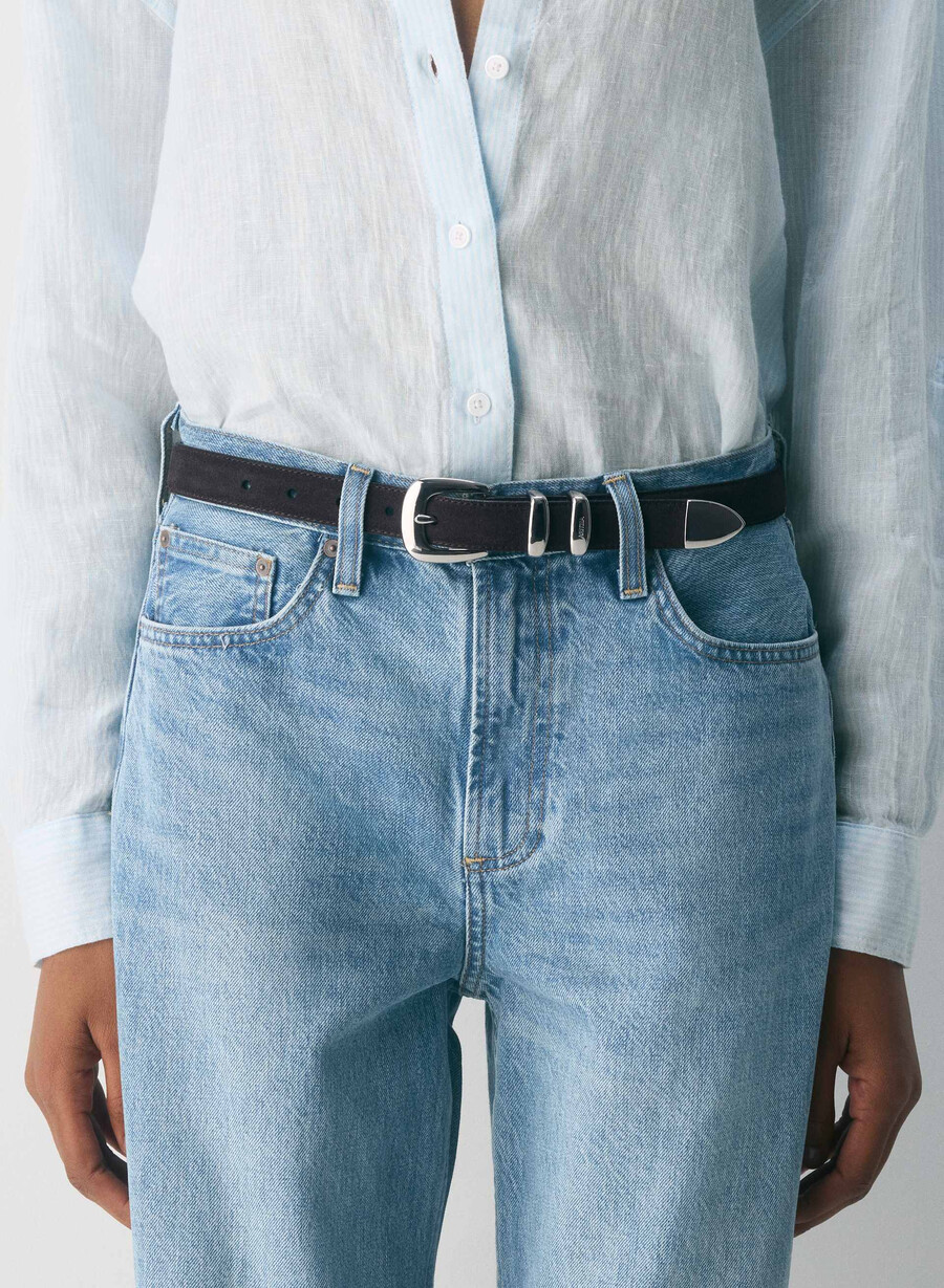 legendärer gürtel aus massivem messing und wildleder modern braunsilber