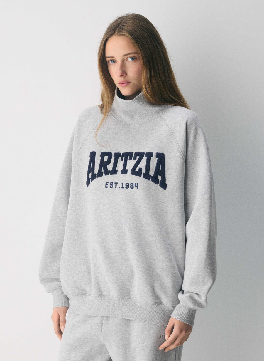 cozy sweatfleece mega raglan funnel neck h chrome admiral