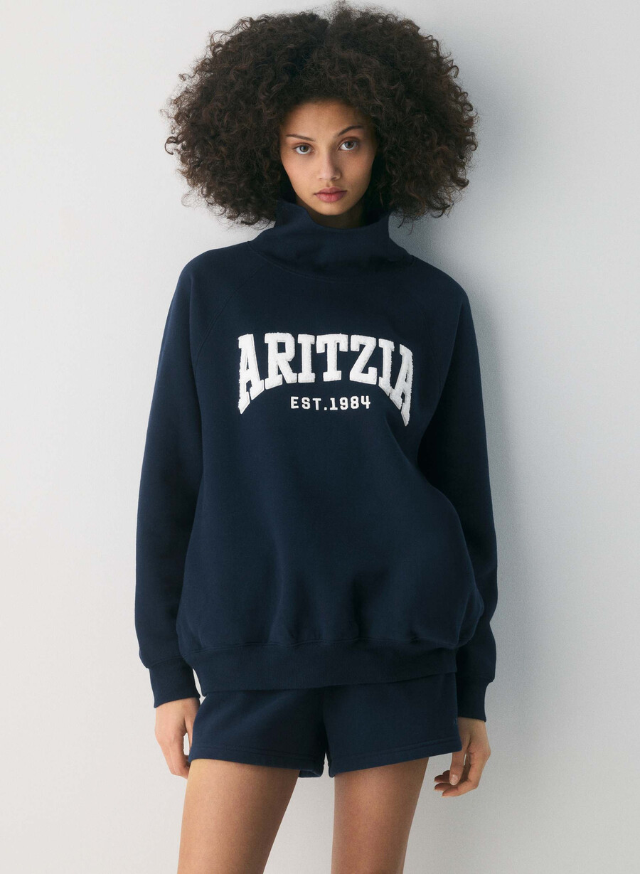 kuscheliges sweatfleece mega raglan trichterkragen-shirt admiral light birch