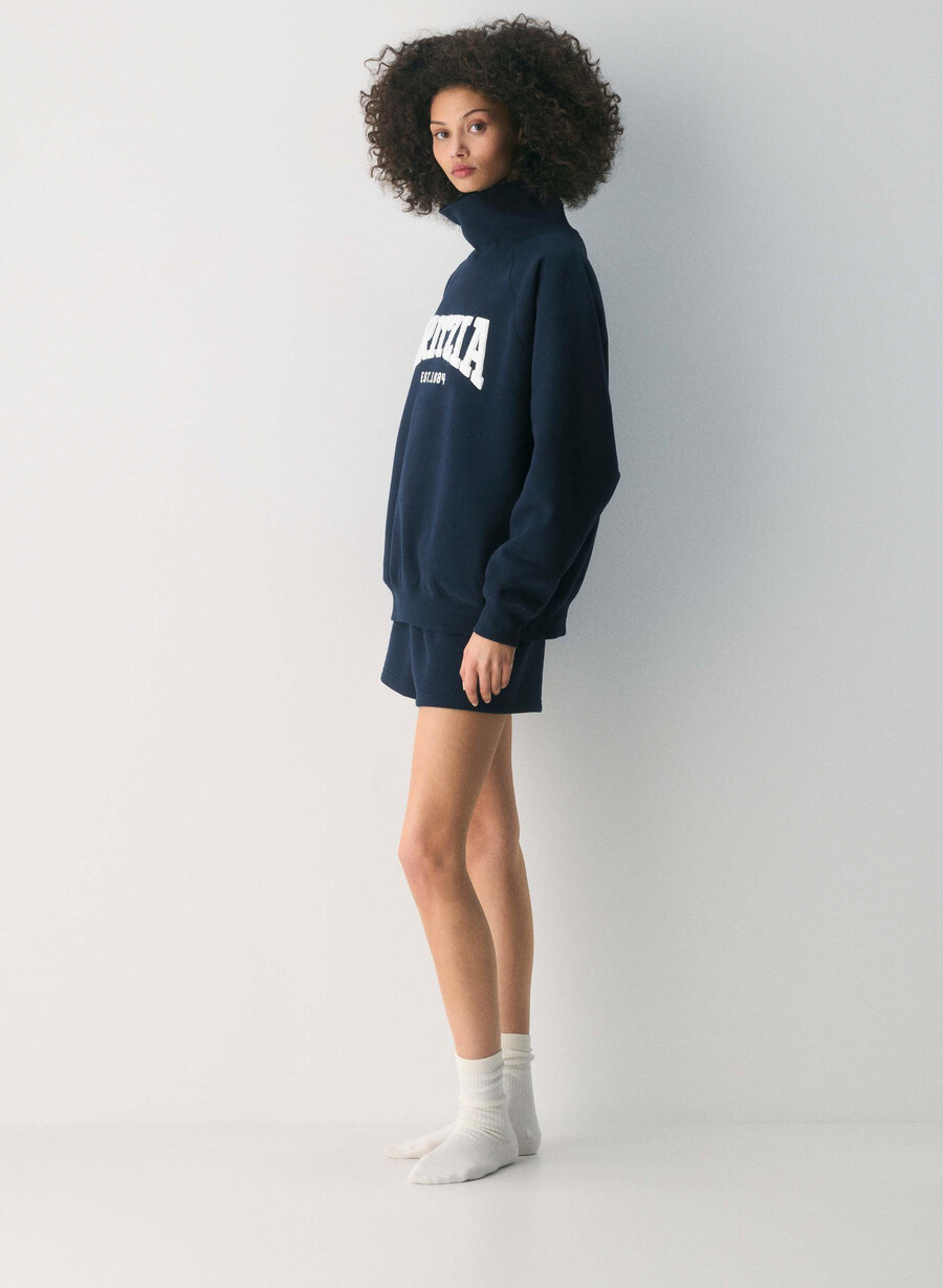 kuscheliges sweatfleece mega raglan trichterkragen-shirt admiral light birch