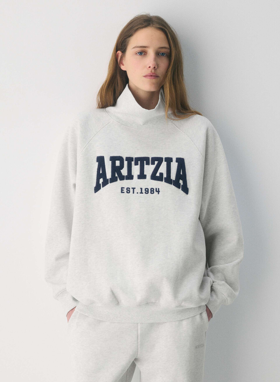 kuscheliges sweatfleece mega raglan trichterkragenshirt. cld weissadmiral