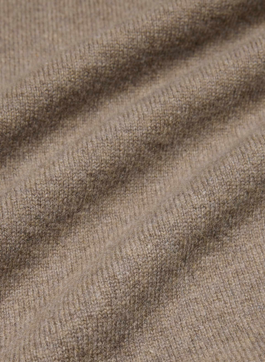 bare cashmere relaxed crew sweater heather folio brown