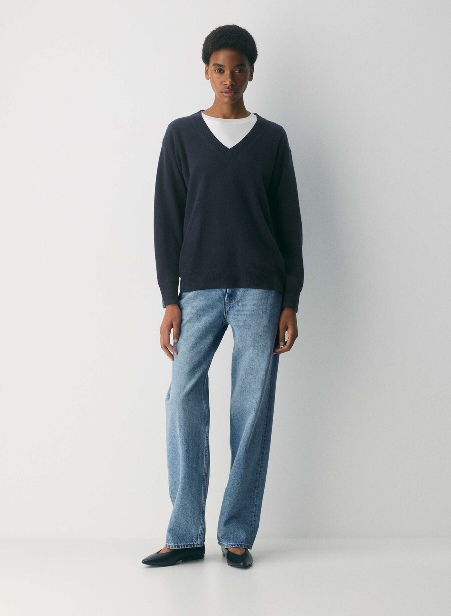 kaschmirpullover aus meliertem braun