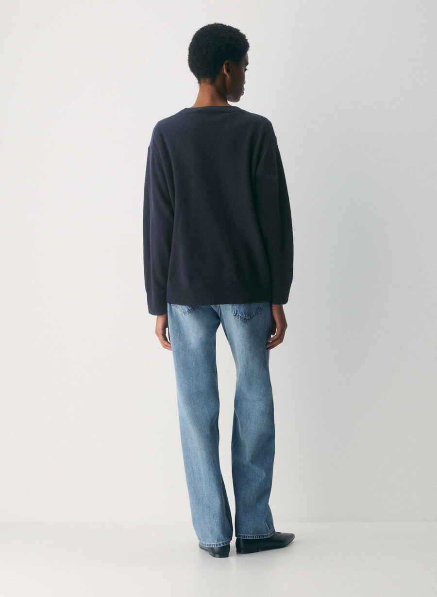kaschmirpullover aus meliertem braun