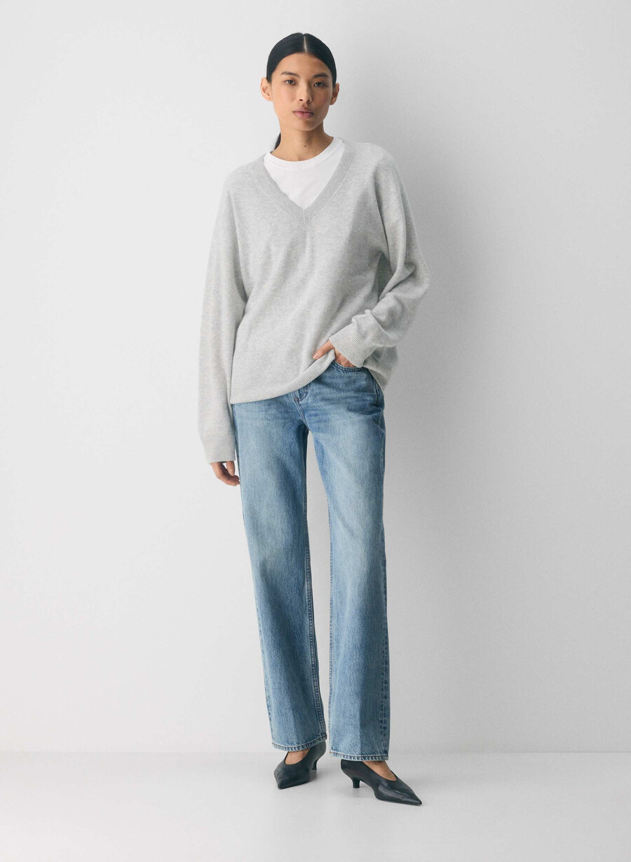 kaschmirpullover meliert chrom