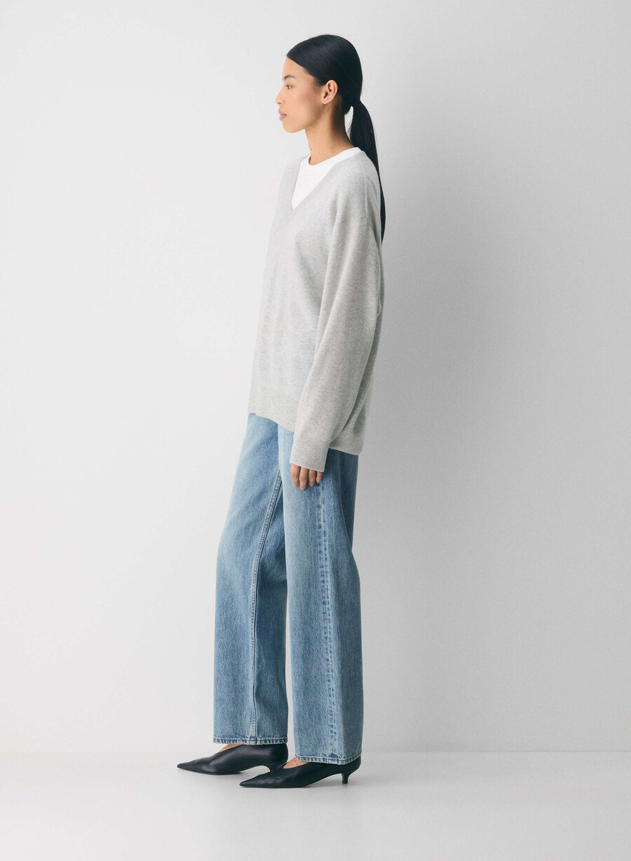 kaschmirpullover meliert chrom