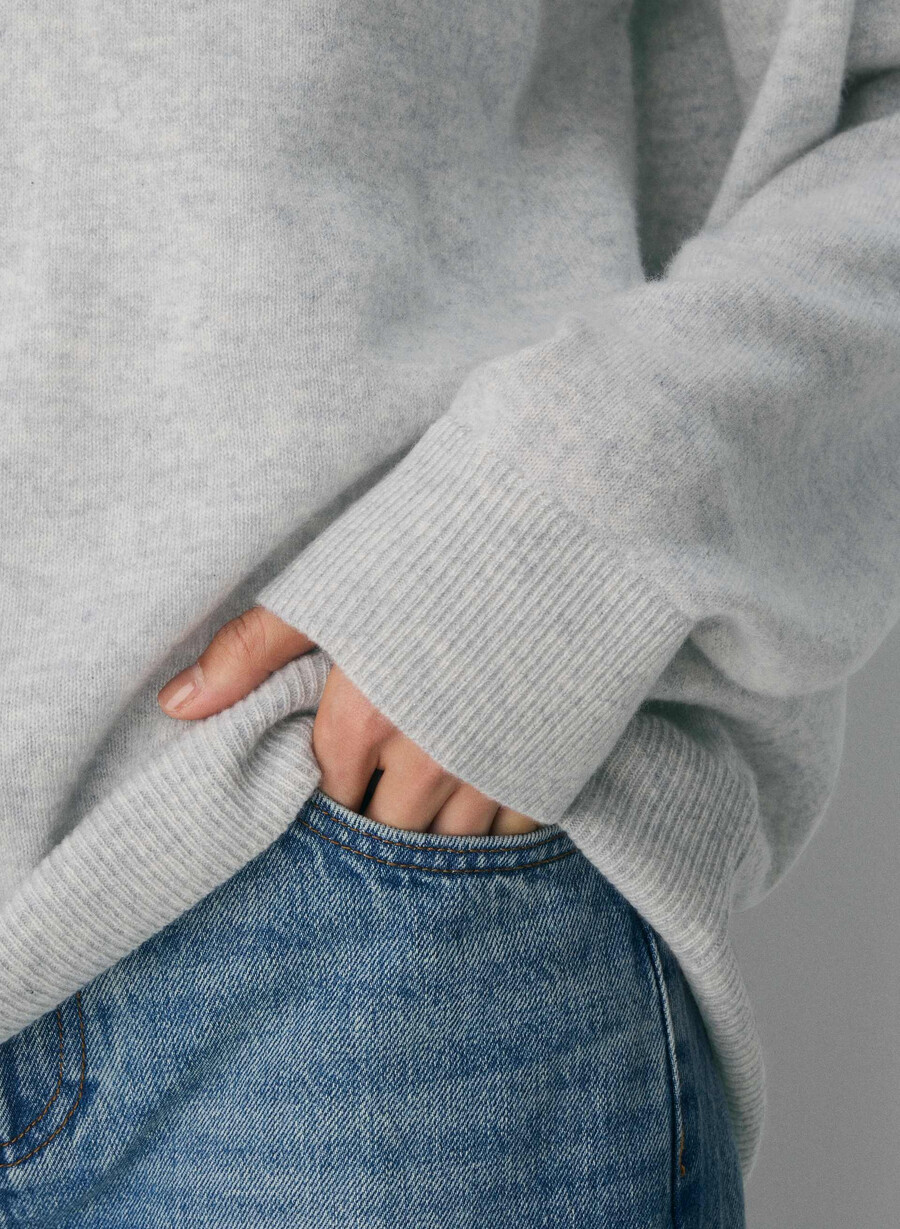 kaschmirpullover meliert chrom