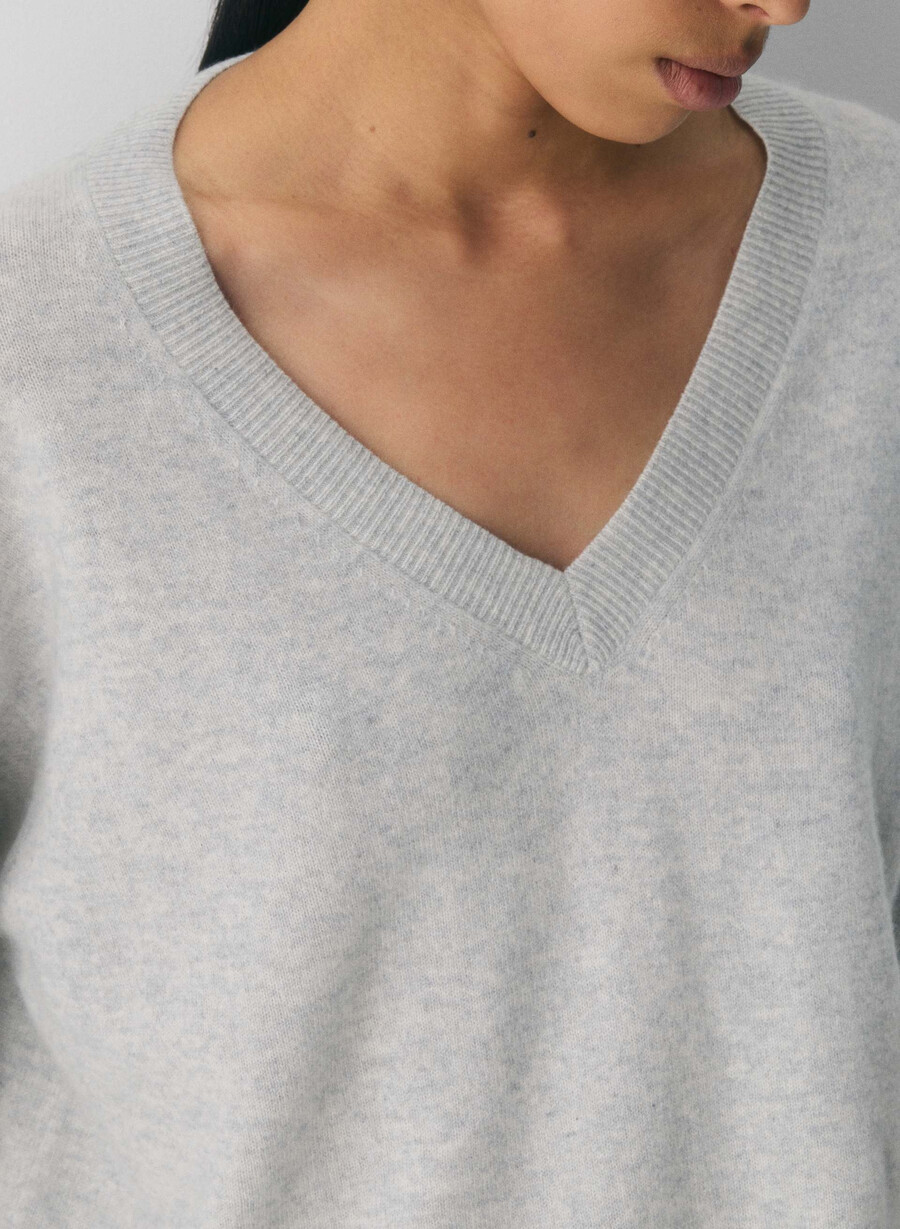 kaschmirpullover meliert chrom