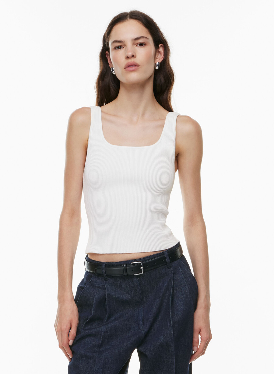 sculpt knit squareneck tanktop weiss