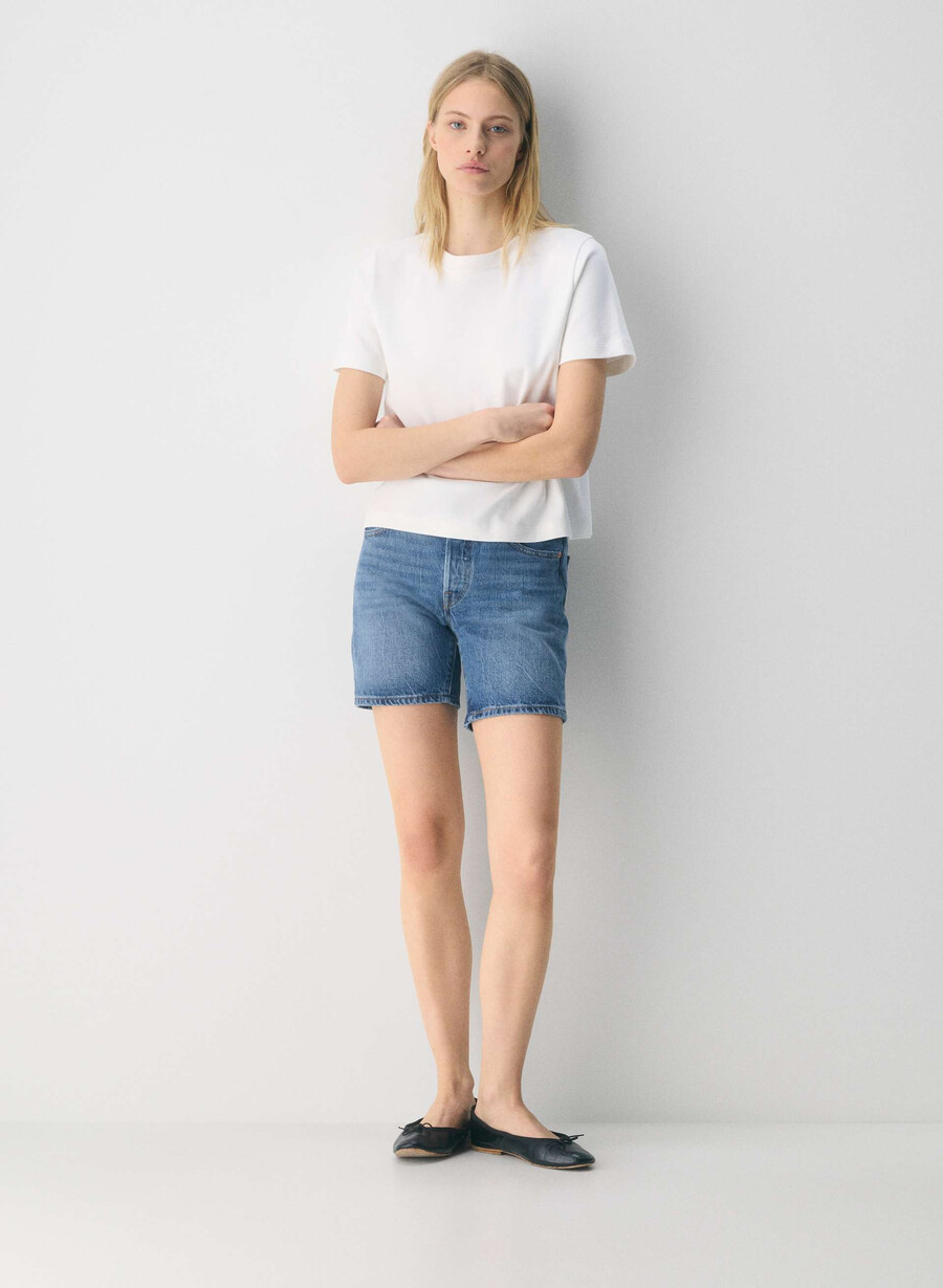 levis 501 mid thigh jeansshorts blau schÖn