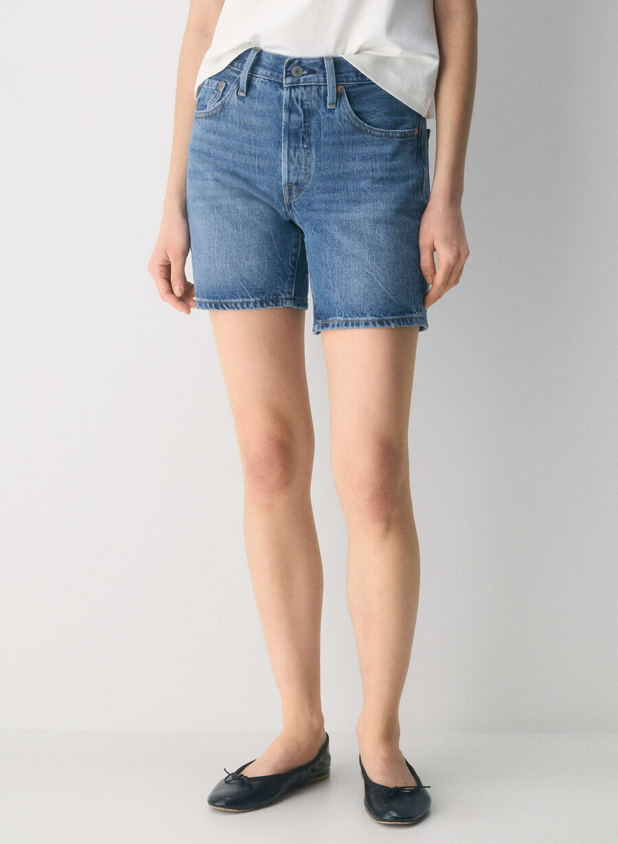 levis 501 mid thigh jeansshorts blau schÖn