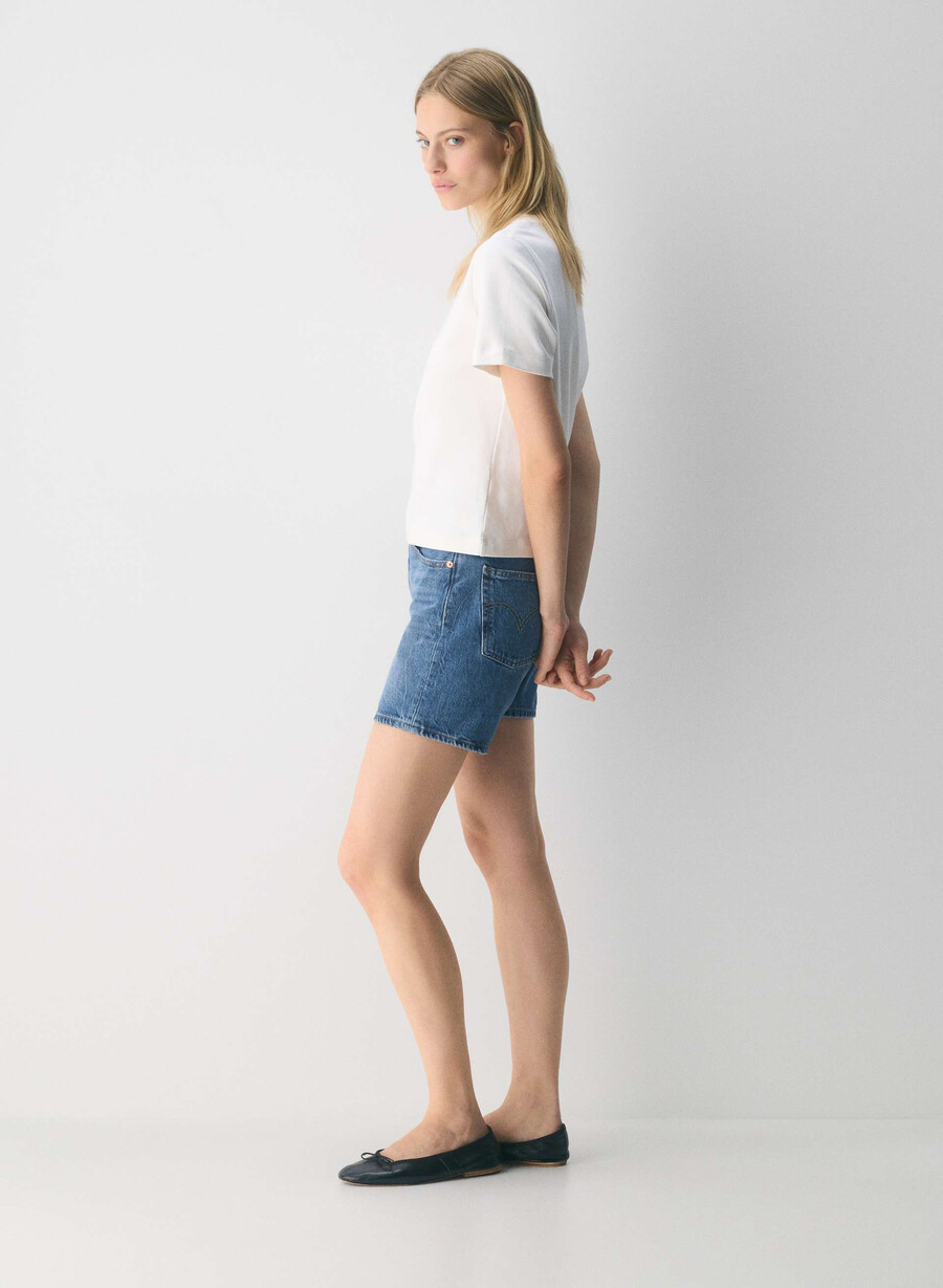 levis 501 mid thigh jeansshorts blau schÖn