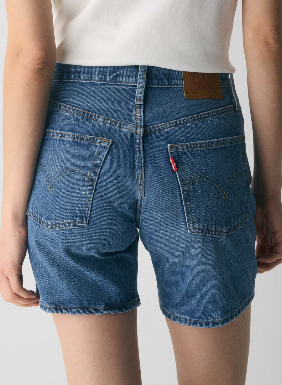 levis 501 mid thigh jeansshorts blau schÖn