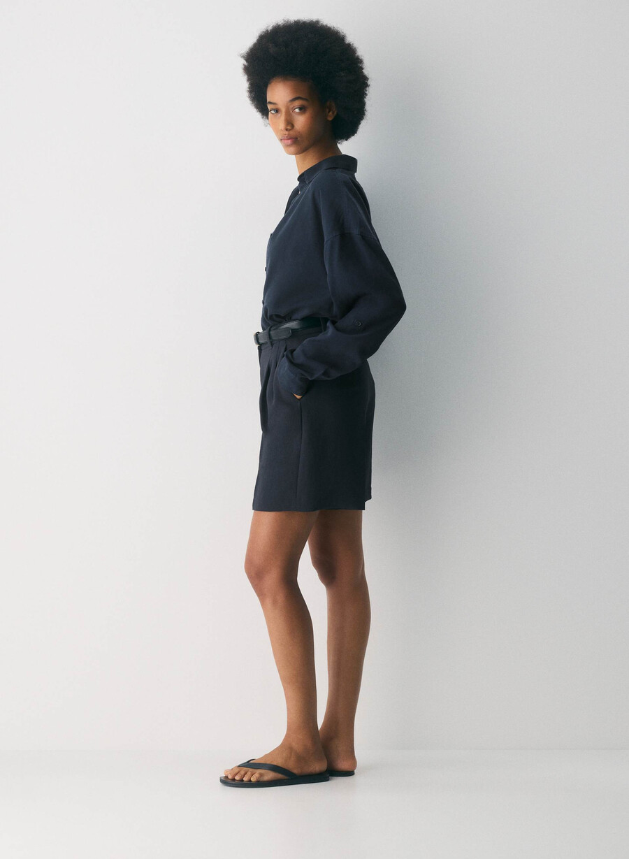 der mühelose short long - crepette dunkelblau