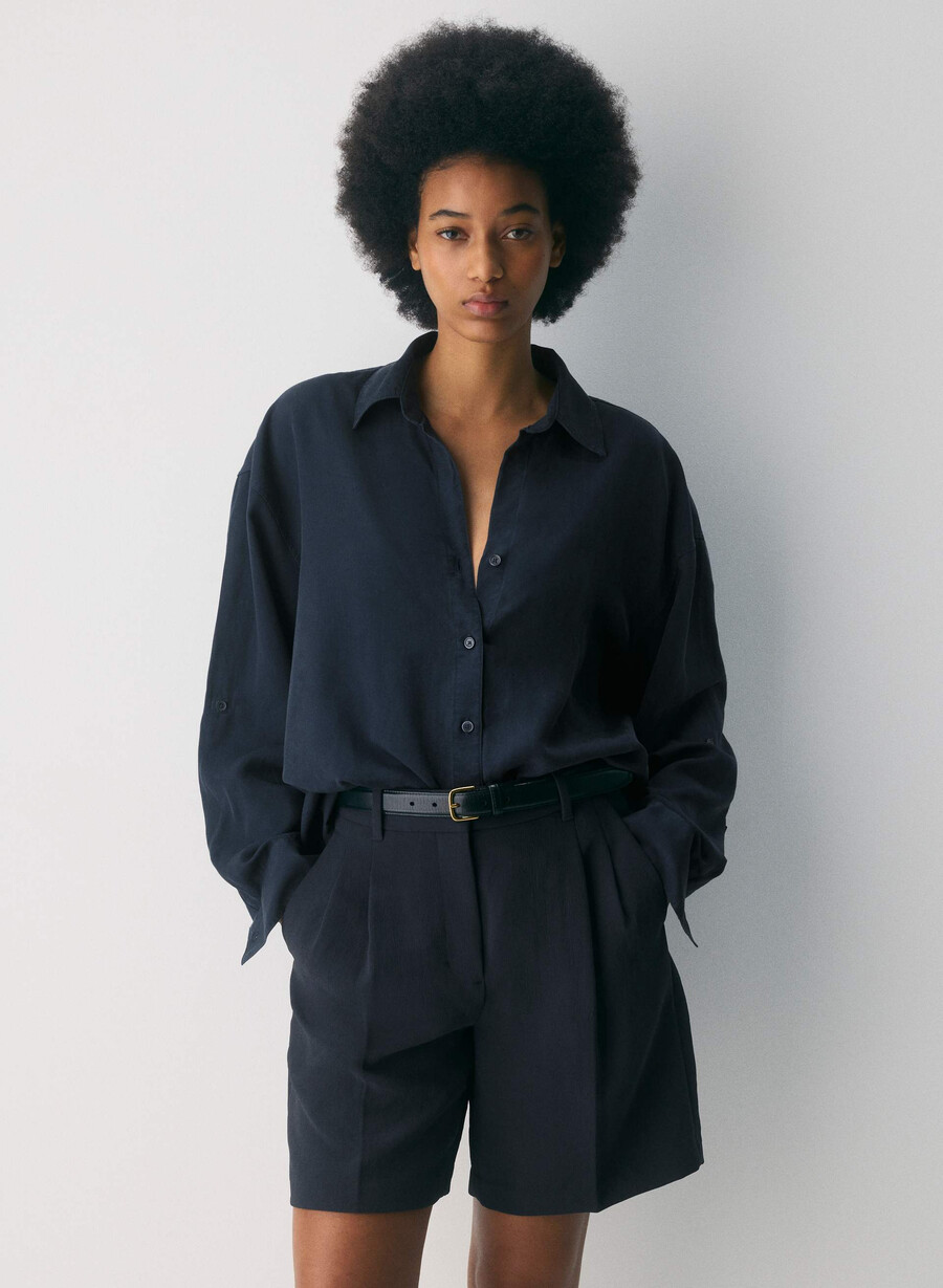 der mühelose short long - crepette dunkelblau