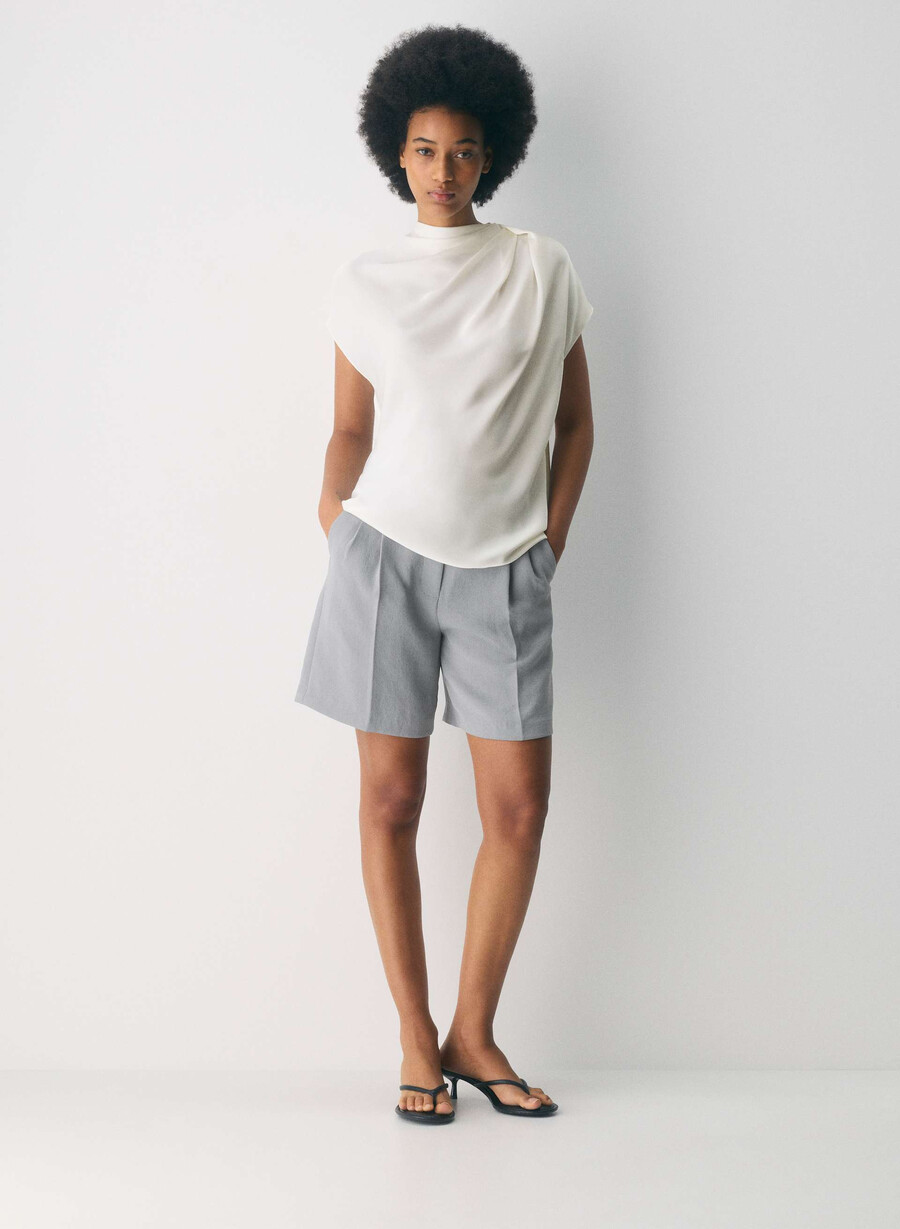 der mühelose short long - crepette riverstone grey