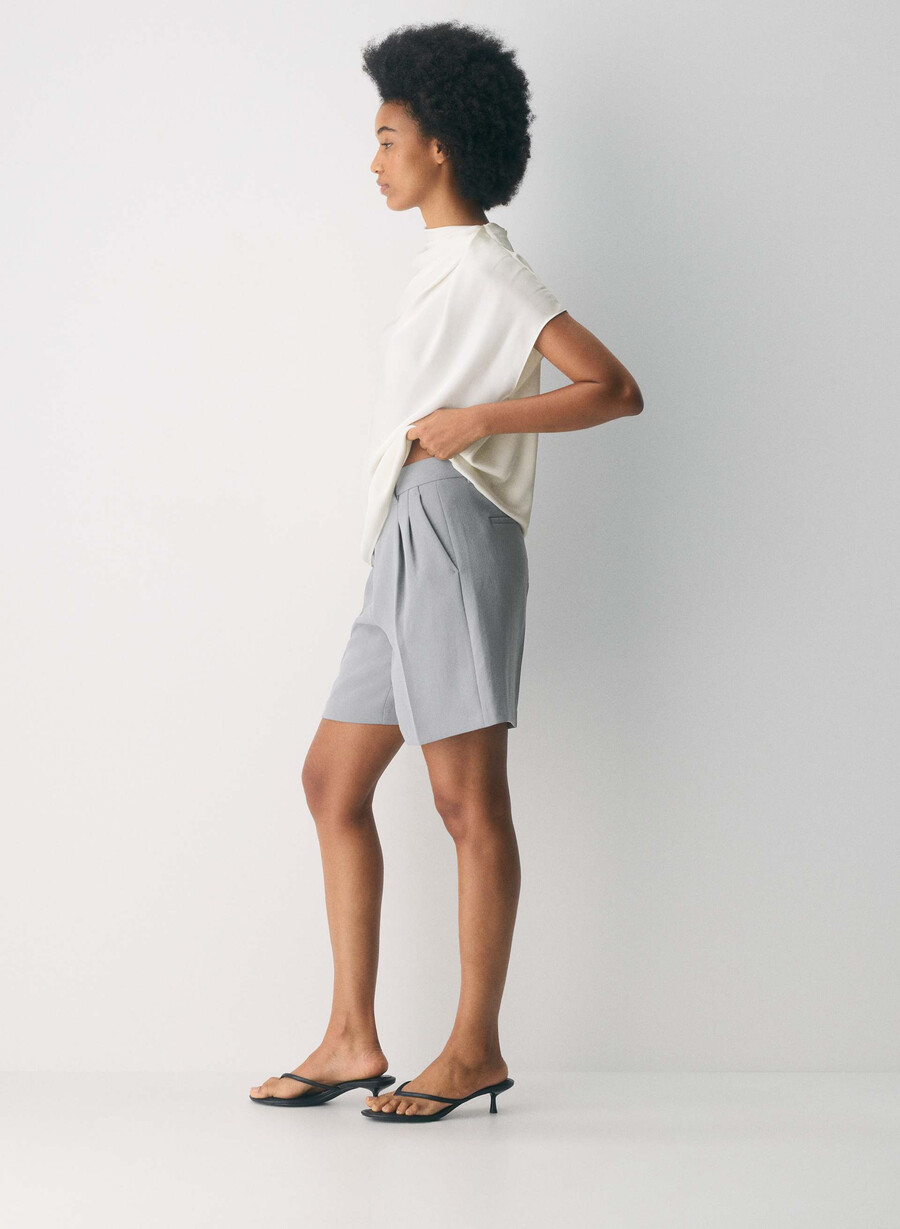 der mühelose short long - crepette riverstone grey
