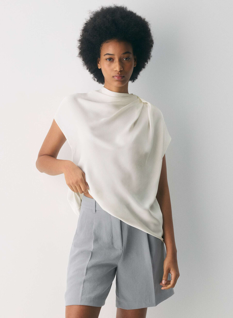 der mühelose short long - crepette riverstone grey