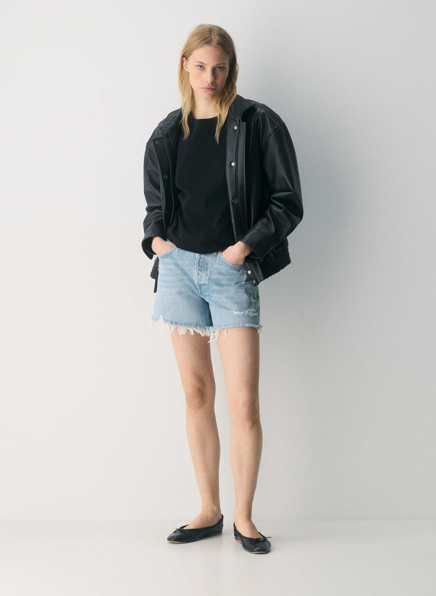 agolde parker long jeans short swapmeet blue