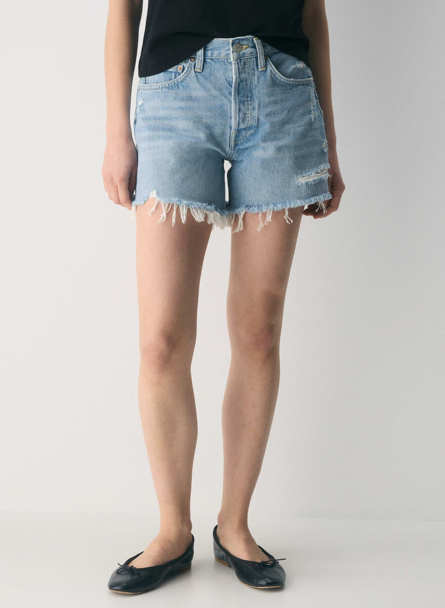 agolde parker long jeans short swapmeet blue