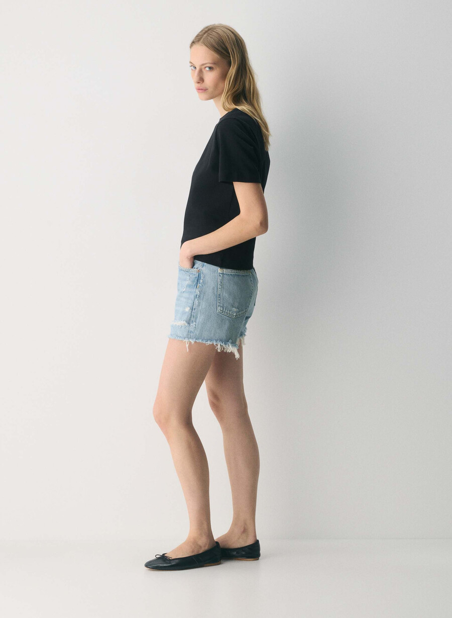 agolde parker long jeans short swapmeet blue
