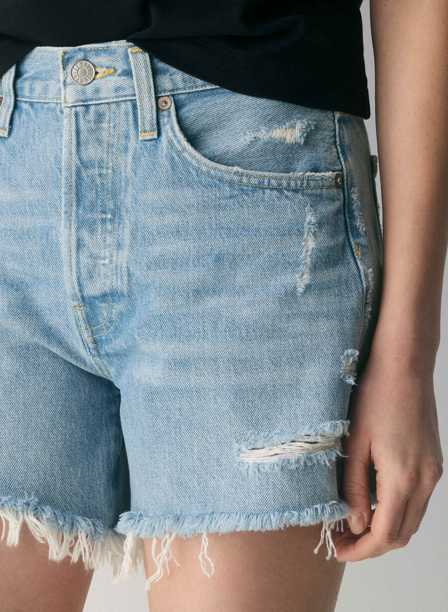 agolde parker long jeans short swapmeet blue