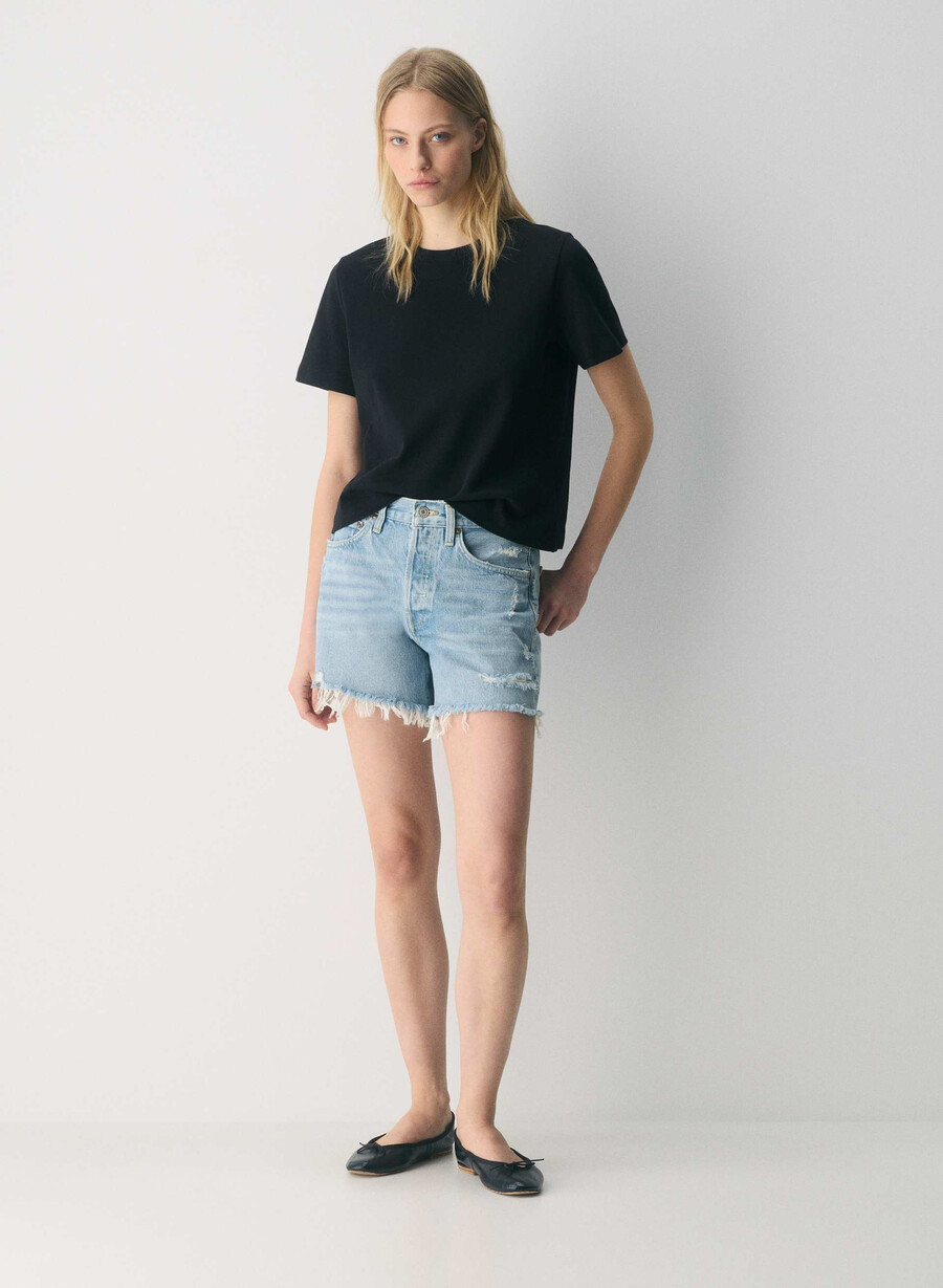 agolde parker long jeans short swapmeet blue