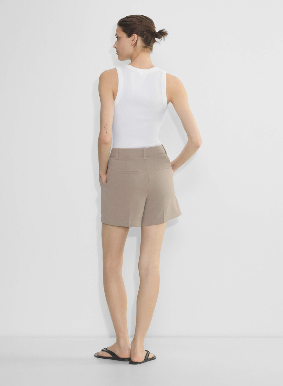 die mühelose short mid-thigh - crepette nomad taupe