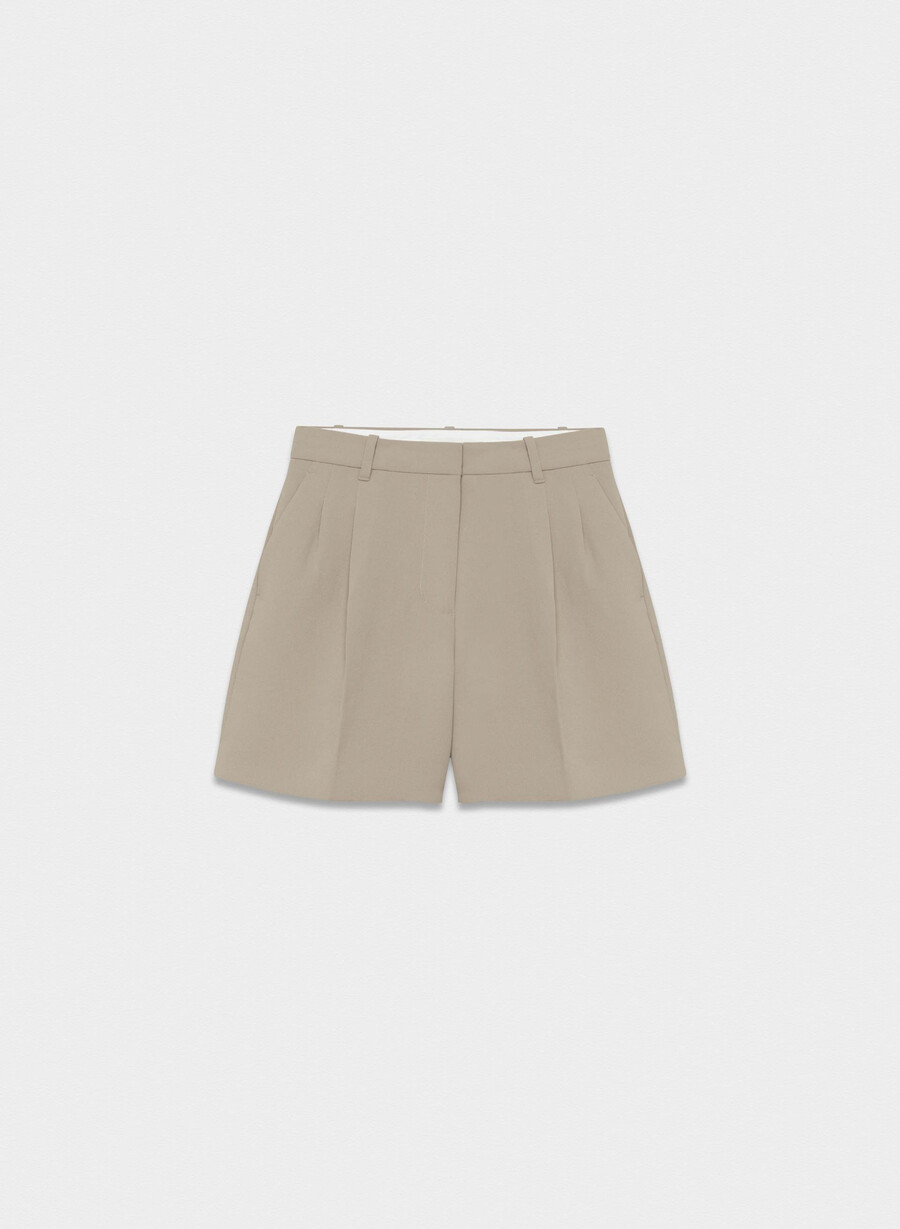 die mühelose short mid-thigh - crepette nomad taupe