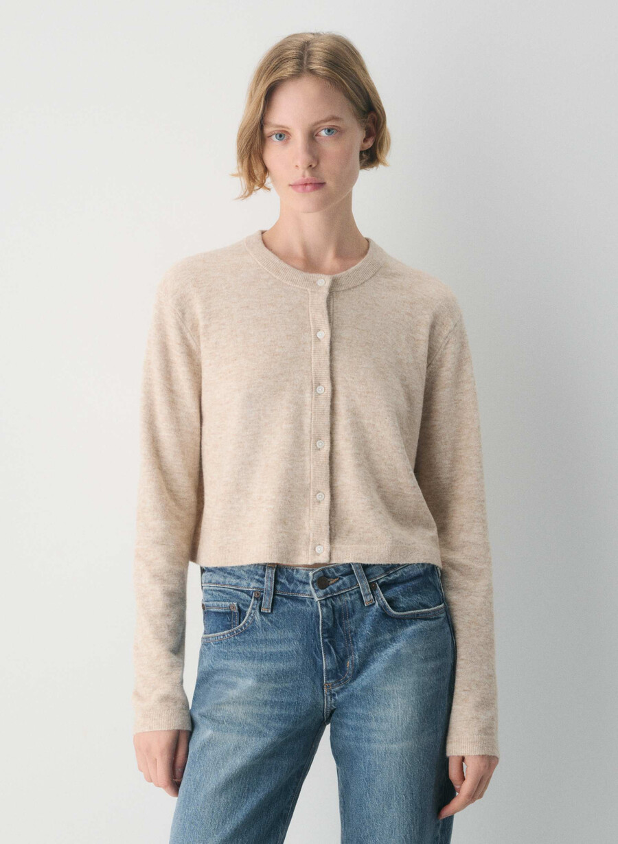 softspoke sicily cardigan heather light oatmeal