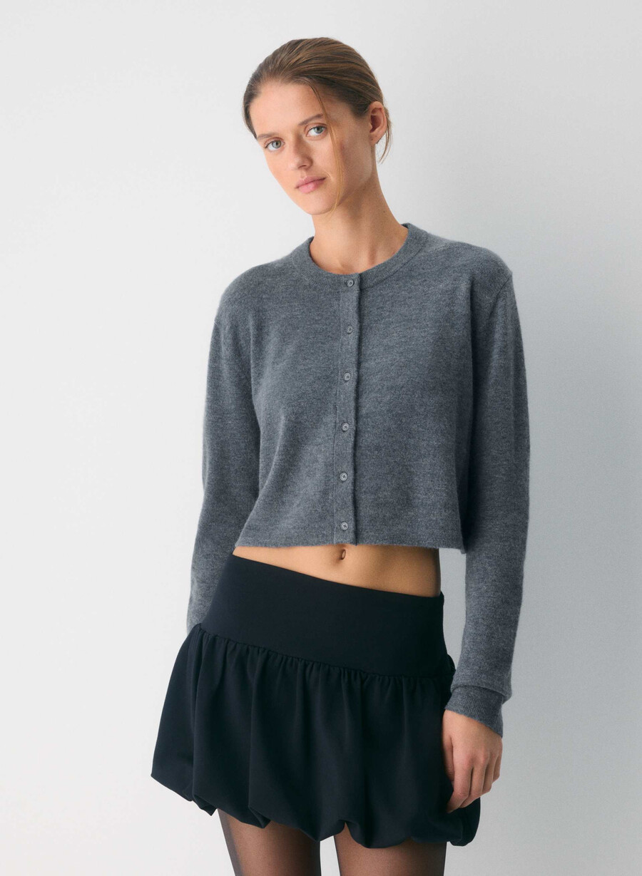 softspoke sicily cardigan heather dark grey