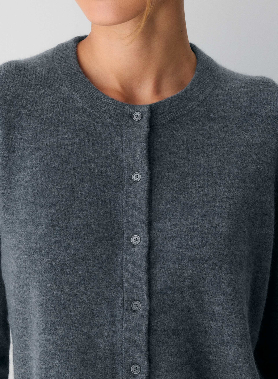 softspoke sicily cardigan heather dark grey