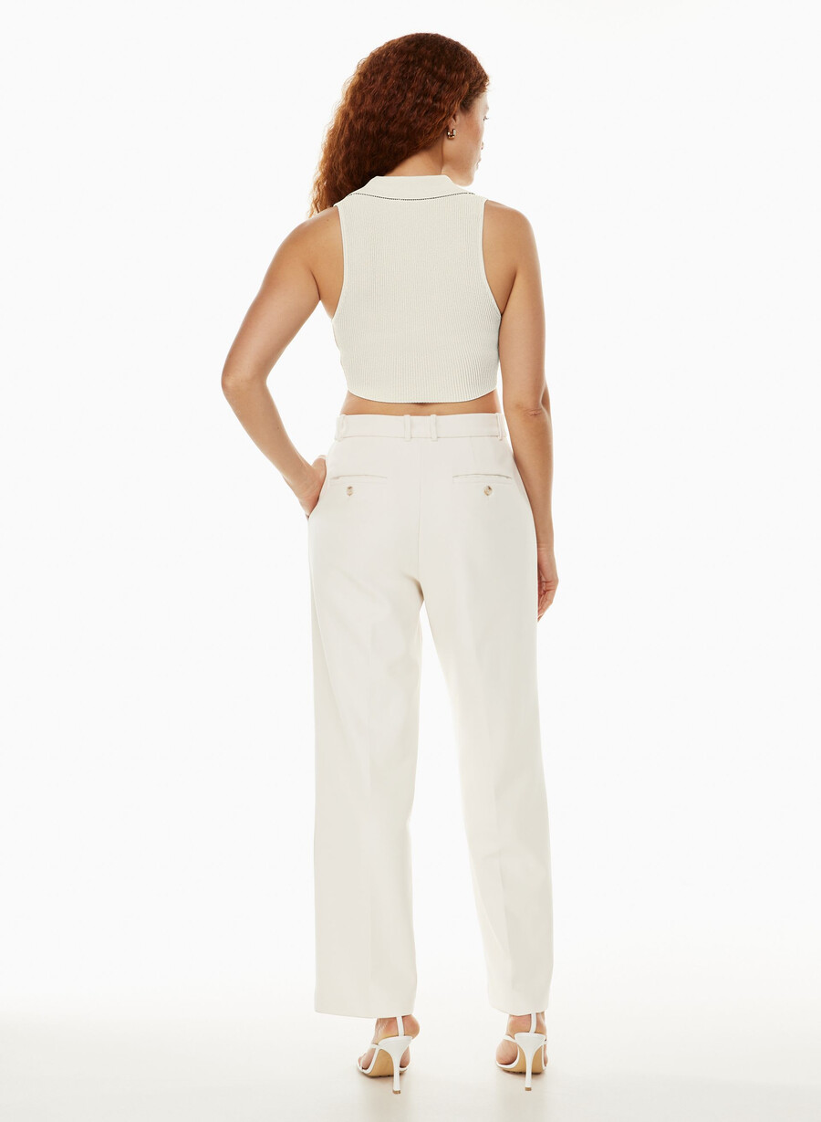 sculpt knit polo top matte pearl