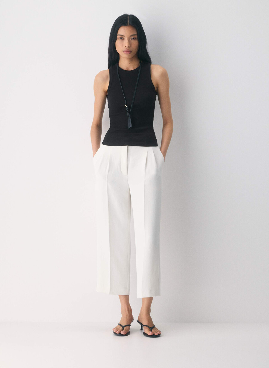 die effortless pant cropped - crepette light birch