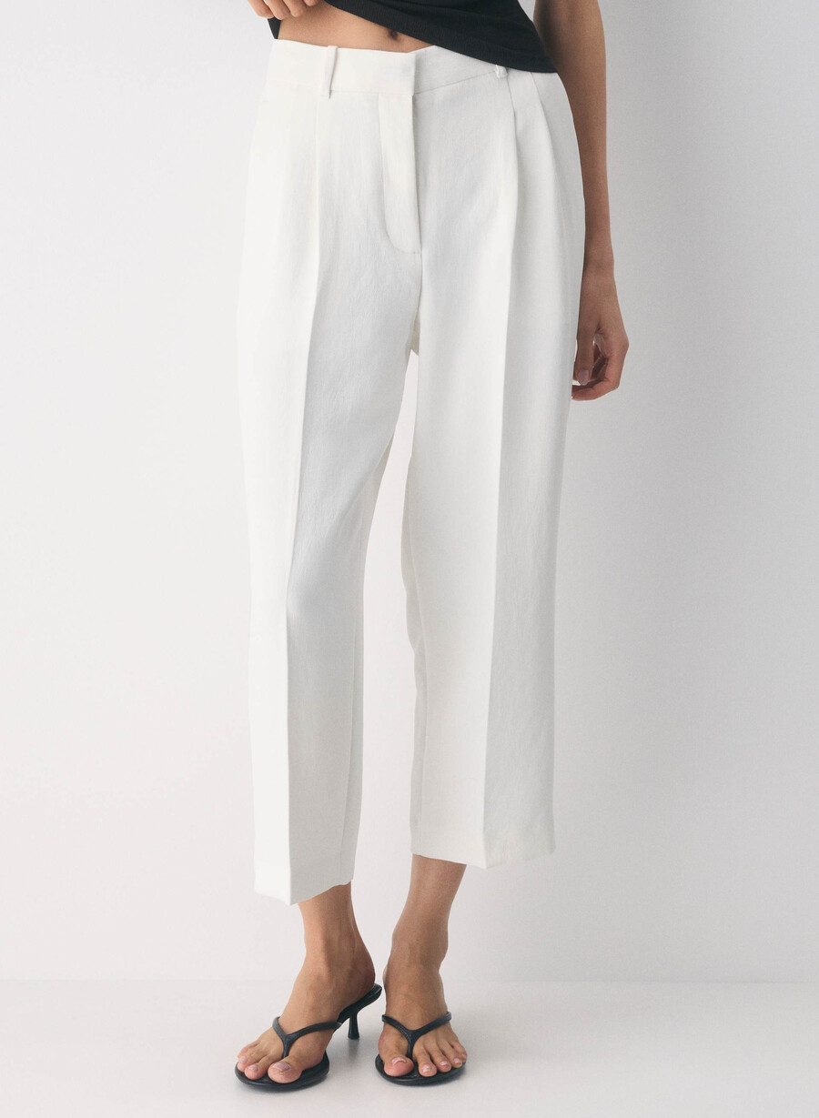 die effortless pant cropped - crepette light birch