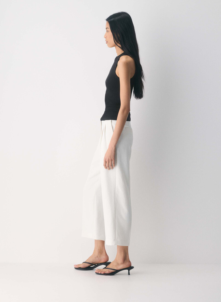 die effortless pant cropped - crepette light birch