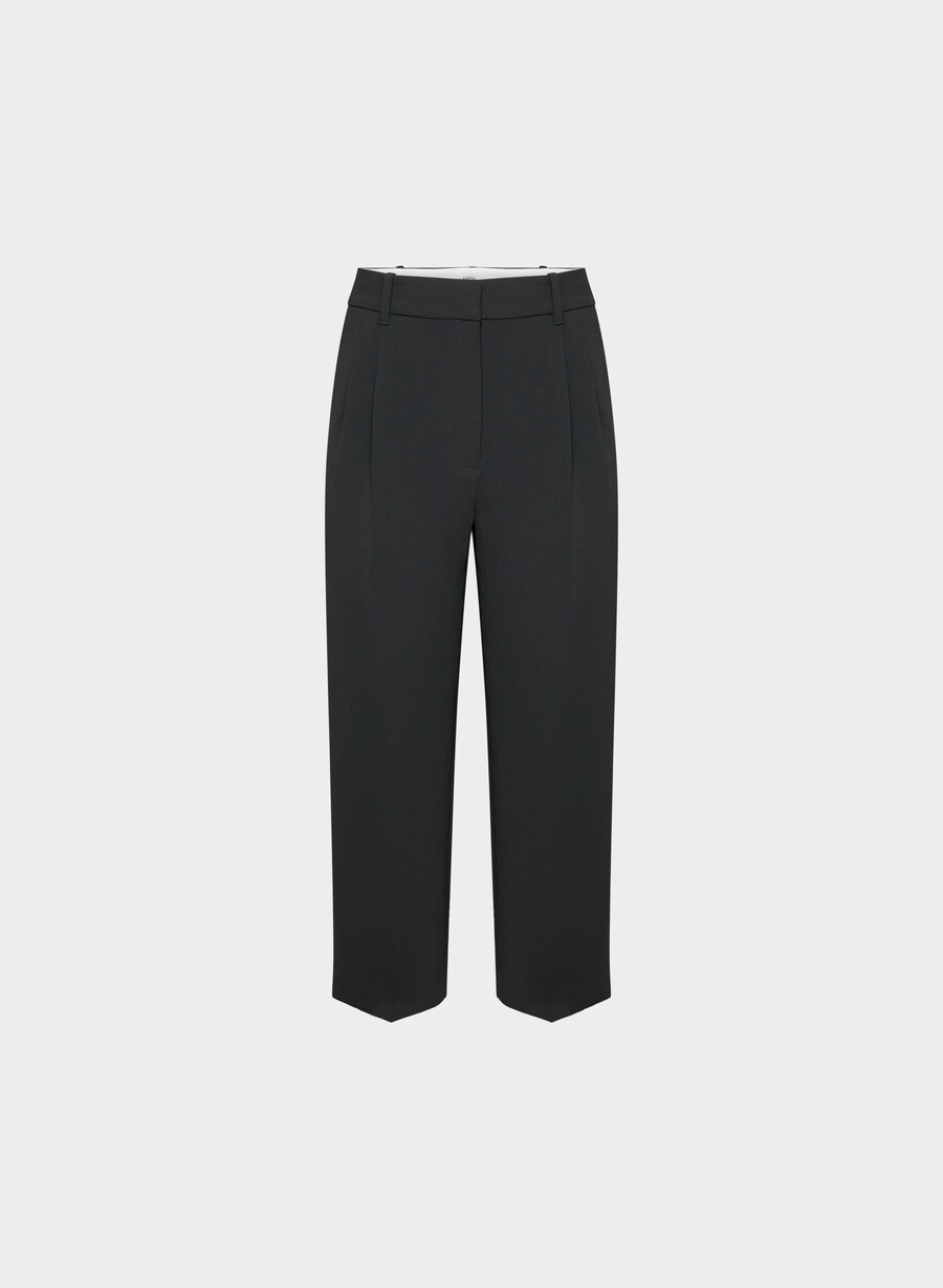 die effortless pant cropped - crepette schwarz